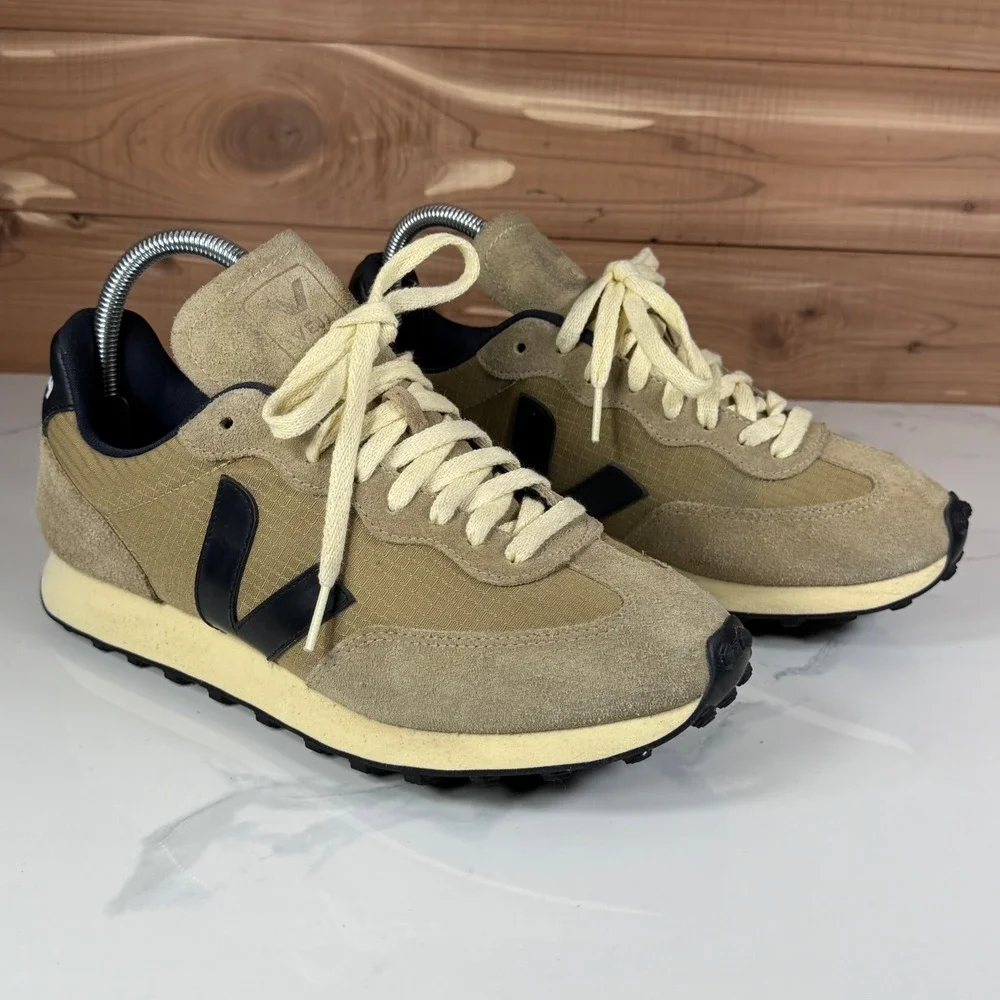 Veja Rio Branco Ripstop Dune Black Suede Leather Sneakers Women size US 9.5 - Picture 6 of 16